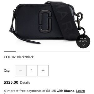 NWT Marc Jacobs snapshot Black Crossbody Bag
